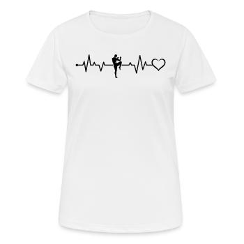 Combattant de Muay Thai Muay Thai Heartbeat Heart Muay T - T-shirt respirant Femme - blanc - Devant - AI Model Female 172 dark (172cm)