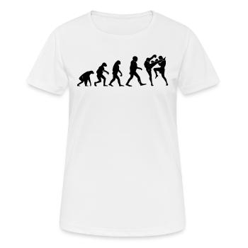 Muay Thai Evolution Muay Thai Fighter - Frauen T-Shirt atmungsaktiv - Weiß - Vorne - AI Model Female 172 dark (172cm)