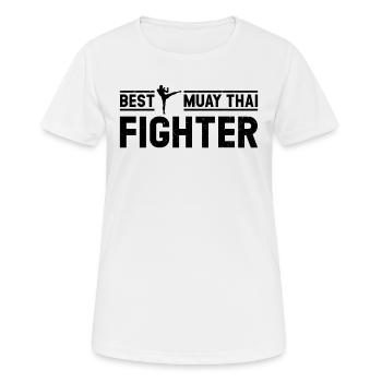 Meilleur combattant de Muay Thai - Combattant de Muay Thai - T-shirt respirant Femme - blanc - Devant - AI Model Female 172 dark (172cm)