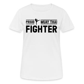 Fier combattant de Muay Thai - Combattant de Muay Thai - T-shirt respirant Femme - blanc - Devant - AI Model Female 172 dark (172cm)
