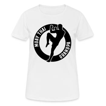 Muay Thai Grandpa Muay Thai Fighter - Women's Breathable T-Shirt - white - Front - AI Model Female 172 dark (172cm)