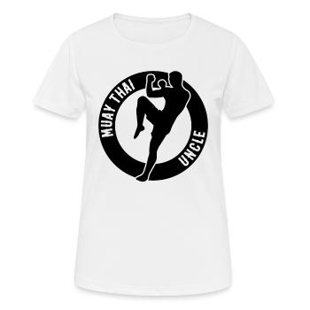 Muay Thai Uncle Muay Thai Fighter - Women's Breathable T-Shirt - white - Front - AI Model Female 172 dark (172cm)