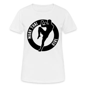 Muay Thai Girl Muay Thai Fighter - Women's Breathable T-Shirt - white - Front - AI Model Female 172 dark (172cm)