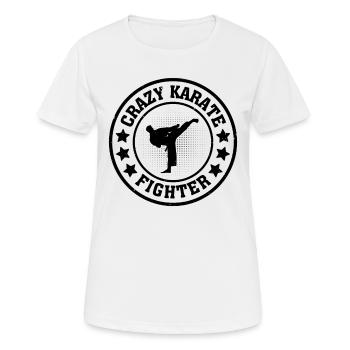 Crazy Karate Fighter - Entraînement de karaté Karaté Figh - T-shirt respirant Femme - blanc - Devant - AI Model Female 172 dark (172cm)