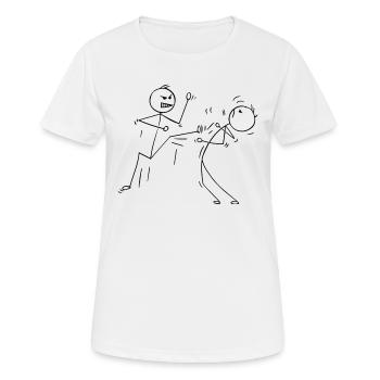 Drôle de karaté Bâton de karaté combattants - T-shirt respirant Femme - blanc - Devant - AI Model Female 172 dark (172cm)