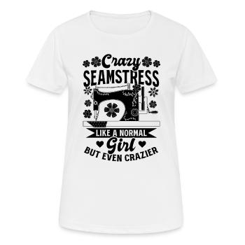 Couturière folle comme une fille normale mais même folle - T-shirt respirant Femme - blanc - Devant - AI Model Female 172 dark (172cm)