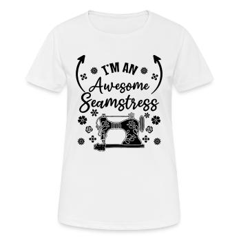 Sewing Girl Sewing Lover - I'm a awesome seamstres - Frauen T-Shirt atmungsaktiv - Weiß - Vorne - AI Model Female 172 dark (172cm)
