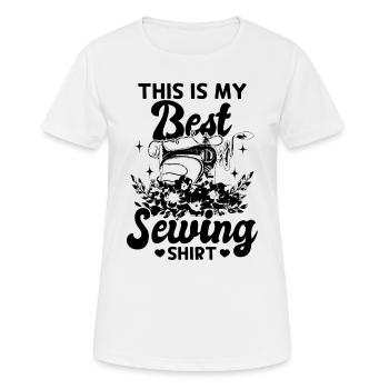 C’est ma meilleure chemise de couture Funny Sewing - T-shirt respirant Femme - blanc - Devant - AI Model Female 172 dark (172cm)