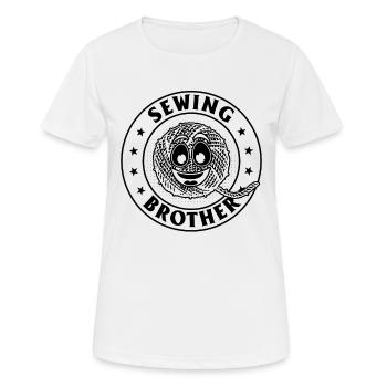 Sewing Brother - Frauen T-Shirt atmungsaktiv - Weiß - Vorne - AI Model Female 172 dark (172cm)
