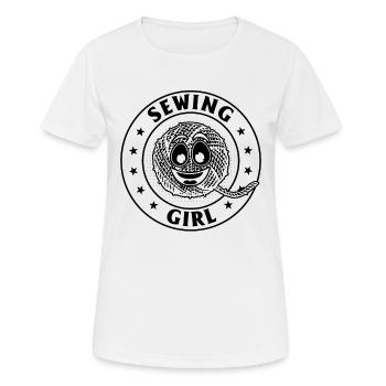 Seamstress Sewing Girl - Frauen T-Shirt atmungsaktiv - Weiß - Vorne - AI Model Female 172 dark (172cm)