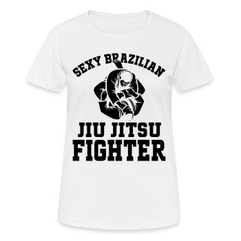 Sexy Brazilian Jiu Jitsu Fighter - Frauen T-Shirt atmungsaktiv - Weiß - Vorne - AI Model Female 172 dark (172cm)