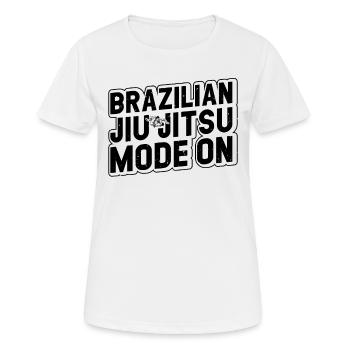 Brazilian Jiu Jitsu Mode On - Funny Jiu Jitsu - Women's Breathable T-Shirt - white - Front - AI Model Female 172 dark (172cm)