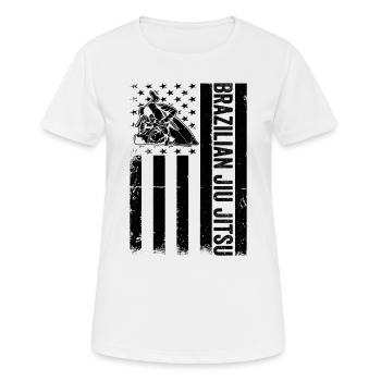 Brazilian Jiu Jitsu US Flag Jiu Jitsu - Women's Breathable T-Shirt - white - Front - AI Model Female 172 dark (172cm)