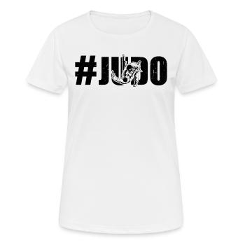 #Judo Amateur de judo Combattant de judo Judo Arts martiaux - T-shirt respirant Femme - blanc - Devant - AI Model Female 172 dark (172cm)