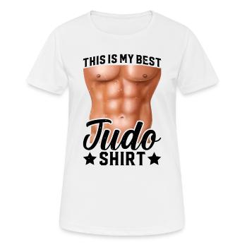 This is my best Judo shirt Judo - Frauen T-Shirt atmungsaktiv - Weiß - Vorne - AI Model Female 172 dark (172cm)