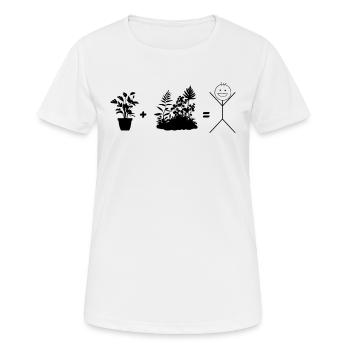 Funny Gardening stick figure - Frauen T-Shirt atmungsaktiv - Weiß - Vorne - AI Model Female 172 dark (172cm)