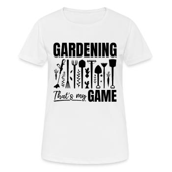 Gardening that's my game - Funny Gardening - Frauen T-Shirt atmungsaktiv - Weiß - Vorne - AI Model Female 172 dark (172cm)