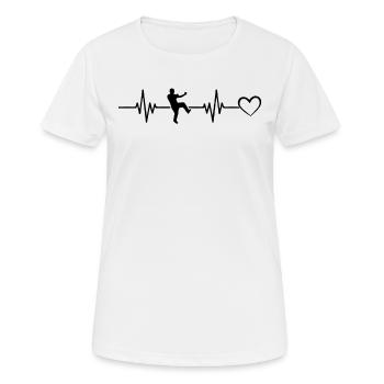 Wing Chun Heartbeat Heart Wing Chun Fighter Silhou - Frauen T-Shirt atmungsaktiv - Weiß - Vorne - AI Model Female 172 dark (172cm)