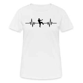 Wing Chun Heartbeat Wing Chun Fighter Silhouettes - Frauen T-Shirt atmungsaktiv - Weiß - Vorne - AI Model Female 172 dark (172cm)