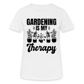 Gardening is My Therapy - Landscaping Hobby Garden - Women's Breathable T-Shirt - white - Front - AI Model Female 172 dark (172cm)