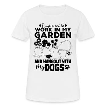 Je veux juste travailler dans mon jardin et passer du temps avec - T-shirt respirant Femme - blanc - Devant - AI Model Female 172 dark (172cm)