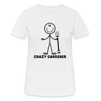Jardinier fou Jardinage drôle - T-shirt respirant Femme - blanc - Devant - AI Model Female 172 dark (172cm)