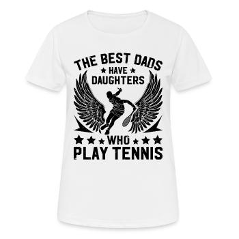 Les meilleurs papas ont des filles qui jouent au tennis papa - T-shirt respirant Femme - blanc - Devant - AI Model Female 172 dark (172cm)