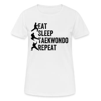 Eat Sleep Taekwondo Repeat - Taekwondo - Women's Breathable T-Shirt - white - Front - AI Model Female 172 dark (172cm)