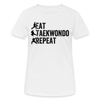 Eat Taekwondo Repeat - Taekwondo - Women's Breathable T-Shirt - white - Front - AI Model Female 172 dark (172cm)