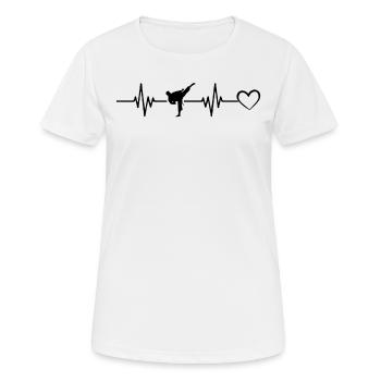 Taekwondo Heartbeat Heart Taekwondo fighter - Women's Breathable T-Shirt - white - Front - AI Model Female 172 dark (172cm)