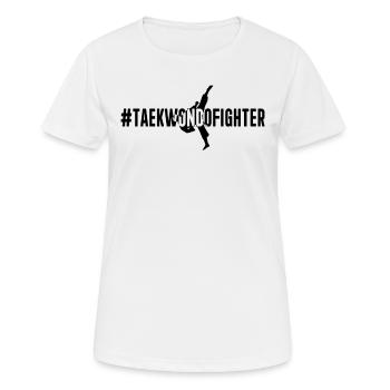 #TaekwondoFighter - Combattant de taekwondo - T-shirt respirant Femme - blanc - Devant - AI Model Female 172 dark (172cm)