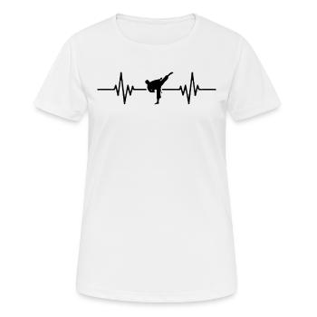 Taekwondo Heartbeat Taekwondo fighter - Women's Breathable T-Shirt - white - Front - AI Model Female 172 dark (172cm)