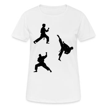 Taekwondo Silhouette Taekwondo Fighter Silhouettes - Women's Breathable T-Shirt - white - Front - AI Model Female 172 dark (172cm)