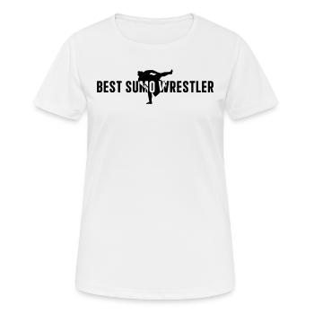Meilleur lutteur de sumo - Lutteur de sumo Combattant de sumo - T-shirt respirant Femme - blanc - Devant - AI Model Female 172 dark (172cm)