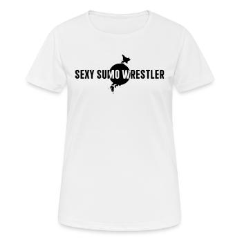Lutteuse de sumo sexy - Sumo Fighter Sumo Wrestling - T-shirt respirant Femme - blanc - Devant - AI Model Female 172 dark (172cm)
