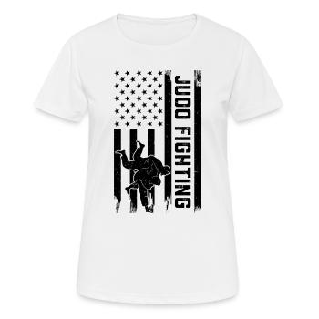 Judo Fighting US Flag Judo Martial Arts Judo Judok - Women's Breathable T-Shirt - white - Front - AI Model Female 172 dark (172cm)