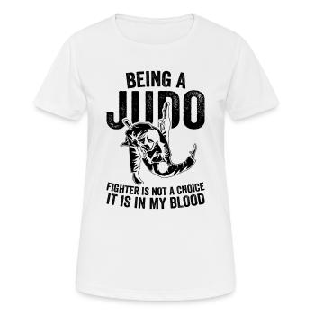 Être un combattant de judo n’est pas un choix, c’est dans ma b. - T-shirt respirant Femme - blanc - Devant - AI Model Female 172 dark (172cm)