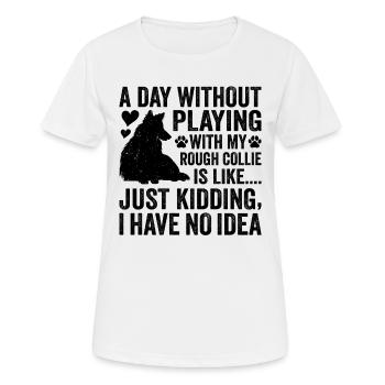Rough Collie Dog Funny Rough Collie - Women's Breathable T-Shirt - white - Front - AI Model Female 172 dark (172cm)