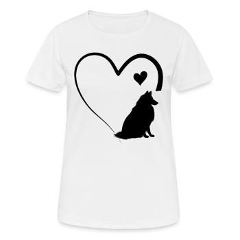 Cœur de colley rugueux Amateur de colley rugueux - T-shirt respirant Femme - blanc - Devant - AI Model Female 172 dark (172cm)
