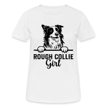 Rough Collie Fille Rough Collie Amoureux des chiens Rough Col - T-shirt respirant Femme - blanc - Devant - AI Model Female 172 dark (172cm)