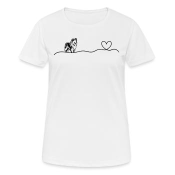 Rough Collie Heartbeat Heart Rough Collie Lover Ro - Women's Breathable T-Shirt - white - Front - AI Model Female 172 dark (172cm)