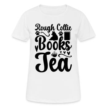 Rough Collie Books Thé - Rough Collie Dog Lover - T-shirt respirant Femme - blanc - Devant - AI Model Female 172 dark (172cm)