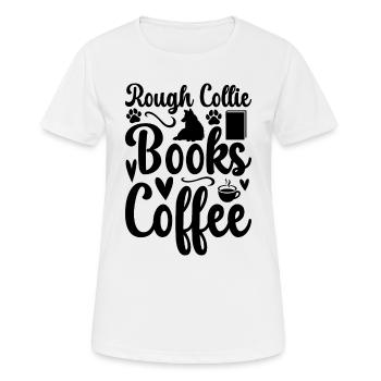 Rough Collie Books Café - Rough Collie Dog Lover - T-shirt respirant Femme - blanc - Devant - AI Model Female 172 dark (172cm)