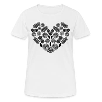 Crochet Heart With Crochet Yarn Balls - Frauen T-Shirt atmungsaktiv - Weiß - Vorne - AI Model Female 172 dark (172cm)