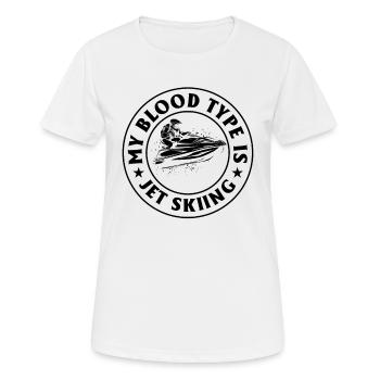 Mon groupe sanguin est Jet ski - Funny Jetski Rider J - T-shirt respirant Femme - blanc - Devant - AI Model Female 172 dark (172cm)