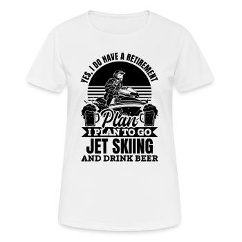 J’ai l’intention de faire du jet ski et de boire de la bière - Retired Jet - T-shirt respirant Femme - blanc - Devant - AI Model Female 172 dark (172cm)