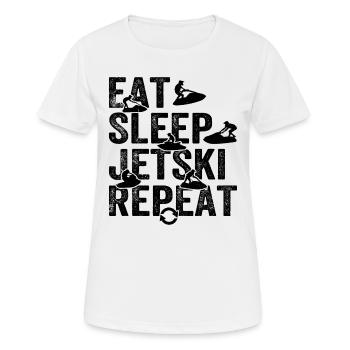 Manger dormir Jetski Repeat - Amateur de jetski Jetski Raci - T-shirt respirant Femme - blanc - Devant - AI Model Female 172 dark (172cm)