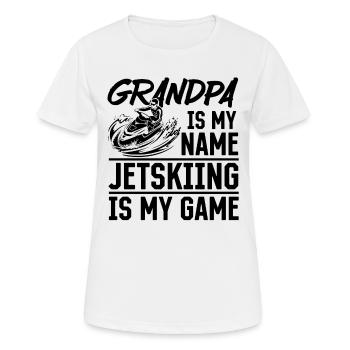 Grandpa is my name Jetskiing is my game - Jetski G - Women's Breathable T-Shirt - white - Front - AI Model Female 172 dark (172cm)