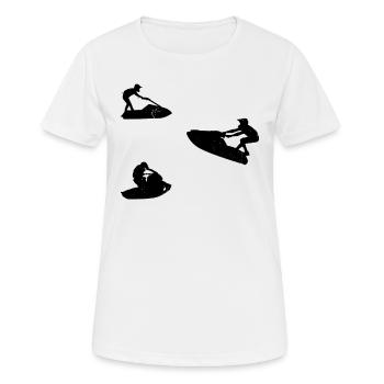 Jet Ski Silhouette Jet Skiing Jet Ski Rider - T-shirt respirant Femme - blanc - Devant - AI Model Female 172 dark (172cm)