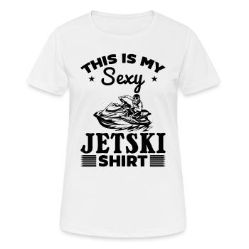 Voici ma chemise Jetski sexy Jetski Rider Jetski D - T-shirt respirant Femme - blanc - Devant - AI Model Female 172 dark (172cm)